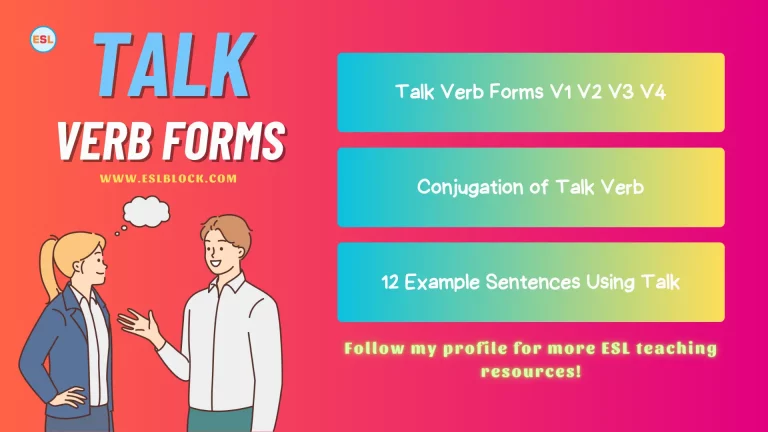 Talk Verb Forms Sentences